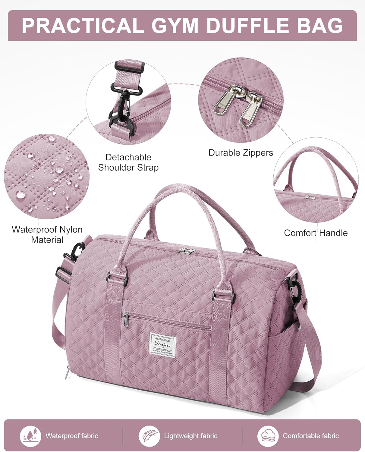 Gym Bag Womens Mens with Shoes Compartment and Wet Pocket Travel Duffel Bag for Women for Plane Sport Gym Tote Bags Swimming Yoga Waterproof Weekend Overnight Carry on Bag Hospital Holdalls - Colors C