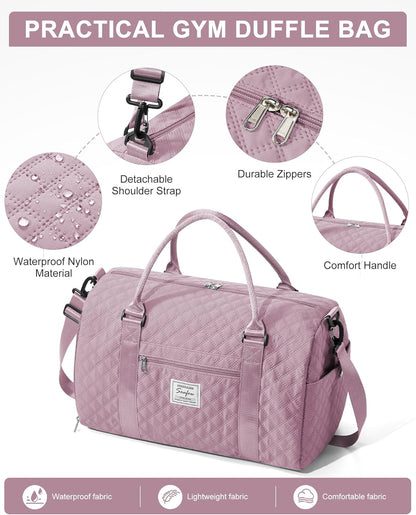 Gym Bag Womens Mens with Shoes Compartment and Wet Pocket Travel Duffel Bag for Women for Plane Sport Gym Tote Bags Swimming Yoga Waterproof Weekend Overnight Carry on Bag Hospital Holdalls - Colors C