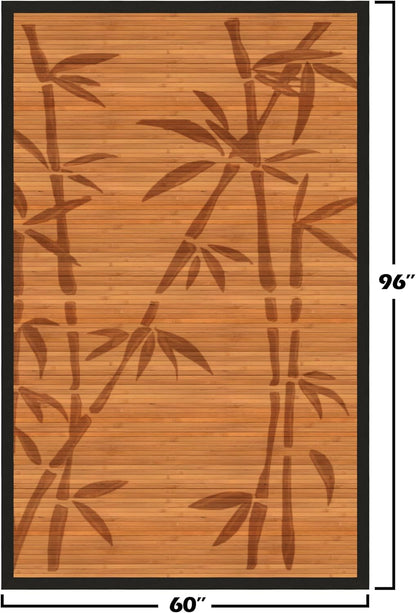 Red Lantern Bamboo Rug - Little Leaf - 4' x 6'