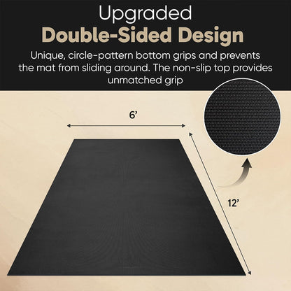 Gorilla Mats Large Yoga Mat – 6'x4', 7'x5' (8mm) Extra Thick & Wide Non-Slip Exercise Mat for Home Gym Flooring – Ultra Comfortable Workout Floor Mat for Barefoot Fitness, Anti Fatigue, Stretching
