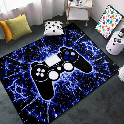 Video Game Rug - Gaming Themed Rug Gamepad Controller Area Rugs for Bedroom Gaming Carpet for Boys Game Carpet for Playrooms Bedroom Doormat Yoga Mats