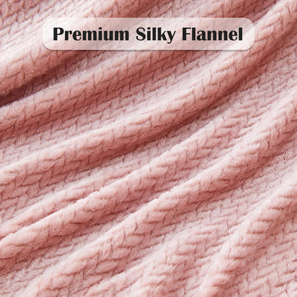 NEWCOSPLAY Super Soft Throw Blanket Light Purple Premium Silky Flannel Fleece Leaves Pattern Lightweight Bed Blanket All Season Use (Light Purple, Throw(50"x60")) - Colors A