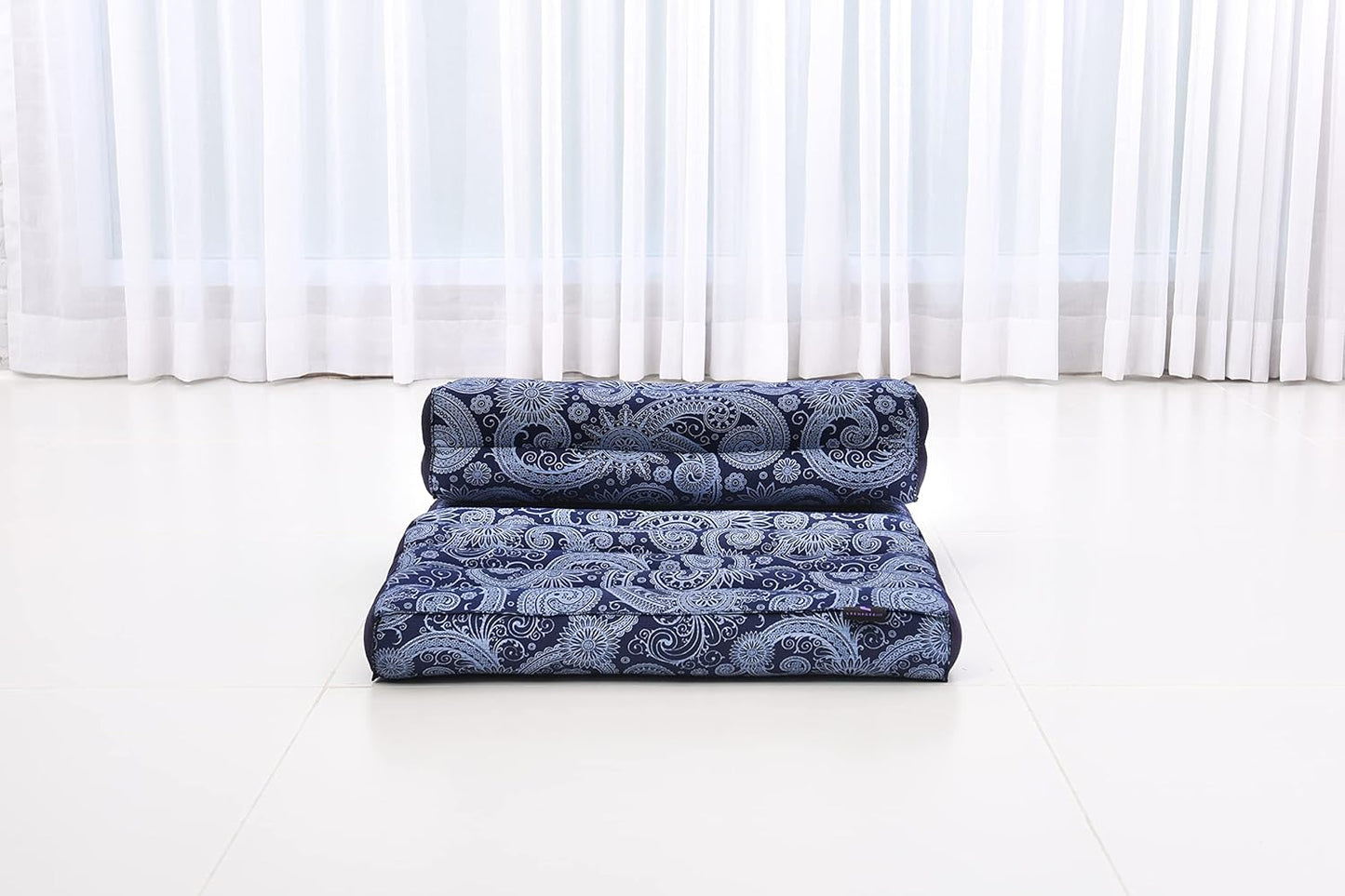 Leewadee Foldable Floor Mattress – 2 in 1 Floor Meditation Mat for Yoga and Relaxation, Seating Futon with Kapok
