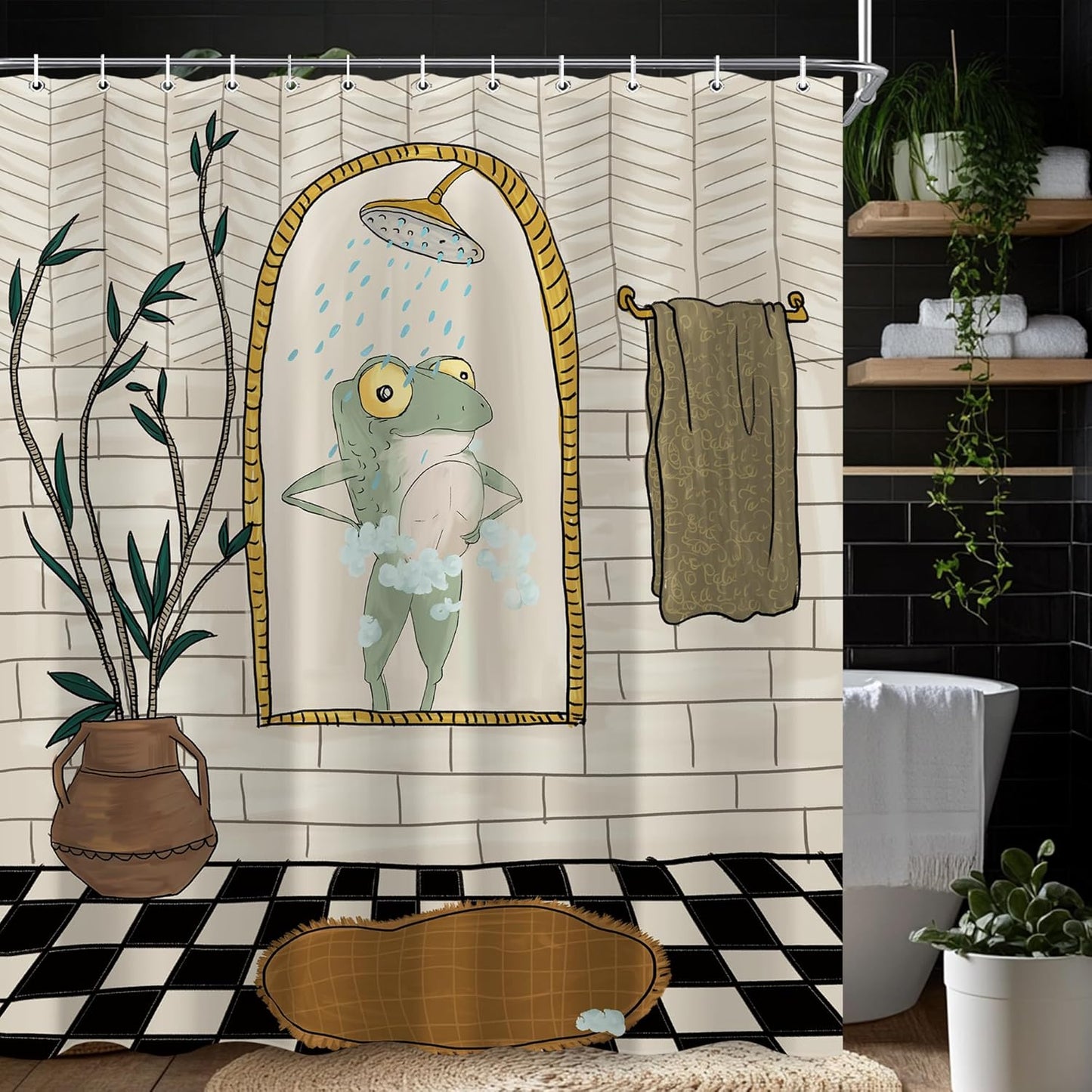 Funny Cute Yoga Sloth Shower Curtain Sets for Bathroom 60Wx72H Fun Animal Inspirational Quotes Shower Curtain Rustic Motivational Bathtub Curtain Wooden Farmhouse Bathroom Decor with 12 Hooks