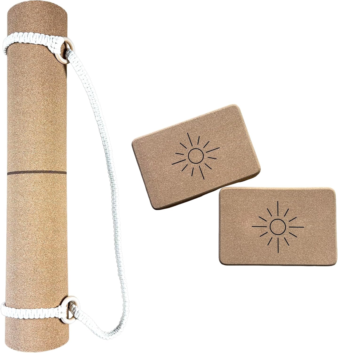 Crk's Organic Cork Yoga Mat with Recycled Natural Rubber, 4mm Thick • The Sun Mat