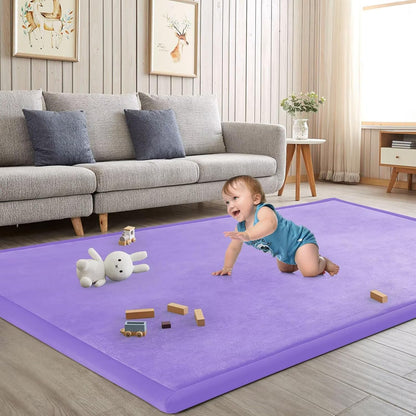 Baby Play Mat for Floor Nursery Rug Muscle Mat Area Rug Playroom Rug 79"x110" Playpen Mat Memory Foam 1.3" Thick Crawling Mat For Babies,Toddlers, Infants, Kids,Grey