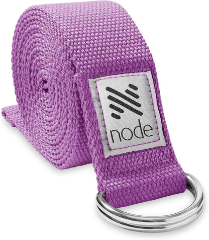 7-1/2' Yoga Strap for Stretching, Woven Cotton Blend Yoga Strap with Adjustable D-Ring Buckle for Exercise, Therapy and Fitness