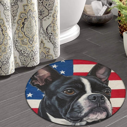 Machine Washable Modern Round Area Rug, Room Sofa Yoga Soft Round Carpet, Home Decor Non Slip Kitchen Office Circle Rug Union Jack Flag UK Mandala Art, 60inch