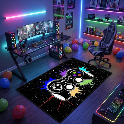 Game Controller Rugs for Bedroom Boys Living Room Gamer Gamepad Red Carpets Floor Mat Player Indoor Mats Gaming Art Design Home Decor Crystal Doormat Yoga Mats 3'x5'