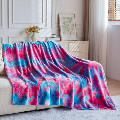 NEWCOSPLAY Super Soft Throw Blanket Light Purple Premium Silky Flannel Fleece Leaves Pattern Lightweight Bed Blanket All Season Use (Light Purple, Throw(50"x60")) - Colors B