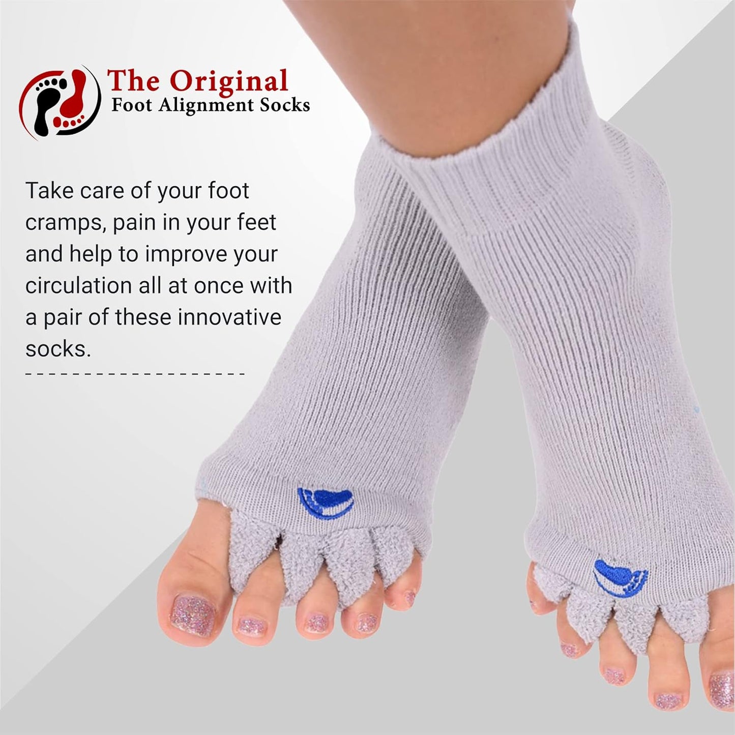 My Happy Feet Foot Alignment Socks with Toe Separators – Holiday Socks for Women & Men - Cozy Christmas Gift Idea