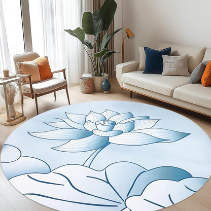 Round Meditation Yoga Mat - Large Lotus Non Slip Natural Rubber Mat for Home, Outdoor Exercise, Meditation, Stretching and Yoga (4Ft)