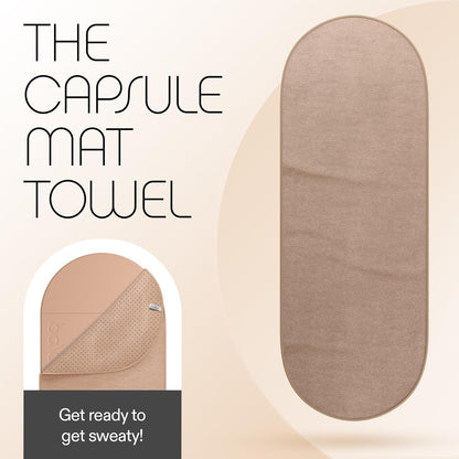 Bala Capsule Mat Towel for Gym, Blush - Slip-Resistant Yoga Mat with Sweat Absorbing Fabric for Pilates, Core Training & Exercise - Home Workout Essentials for Women & Men - Soft, Quick Dry Fitness