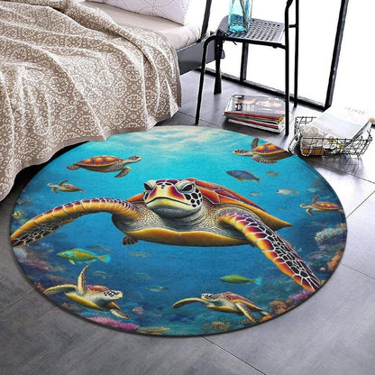 Soft Round Yoga Carpet, Office Chair Decor Round Mat for Carpet and Hardwood Floors Purple Butterfly