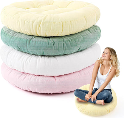 Jerify Floor Pillow Cushions Large Round Square Large Meditation Floor Pillow for Classroom Adult Meditation Picnic Party Seating Learning Daycare School(Square,Mixed Colors,4 Pcs)