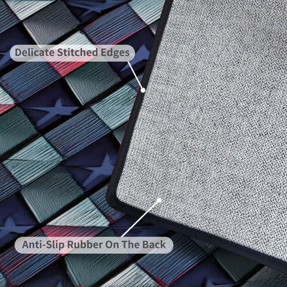 Runner Rug Washable 2x6 White Navy Blue Green Tartan Plaid Scottish Texture from Tartan Plaid Non-Slip Hallway Area Rug Indoor Outdoor Home Decor for Entryway Bathroom Kitchen Carpet Yoga Floor Mat