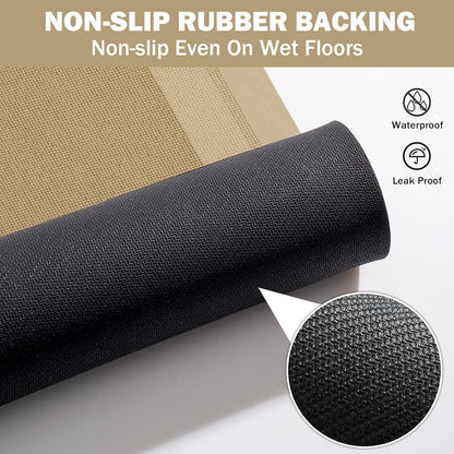 YDKGL Non Slip Long Bath Mat Bathroom Runner, Rubber Backing Ultra Thin Bathroom Rugs Fit Under Door Quick Dry Super Absorbent Washable Bath Rug Shower Mat for Bathtub Sink Floor, Dark Gray 17"x47"