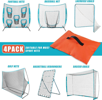 VISEMAN 4PCS Sports Net Sandbags, Weighted Anchor Bags for Baseball & Golf Nets,Soccer Goals, Hockey Nets