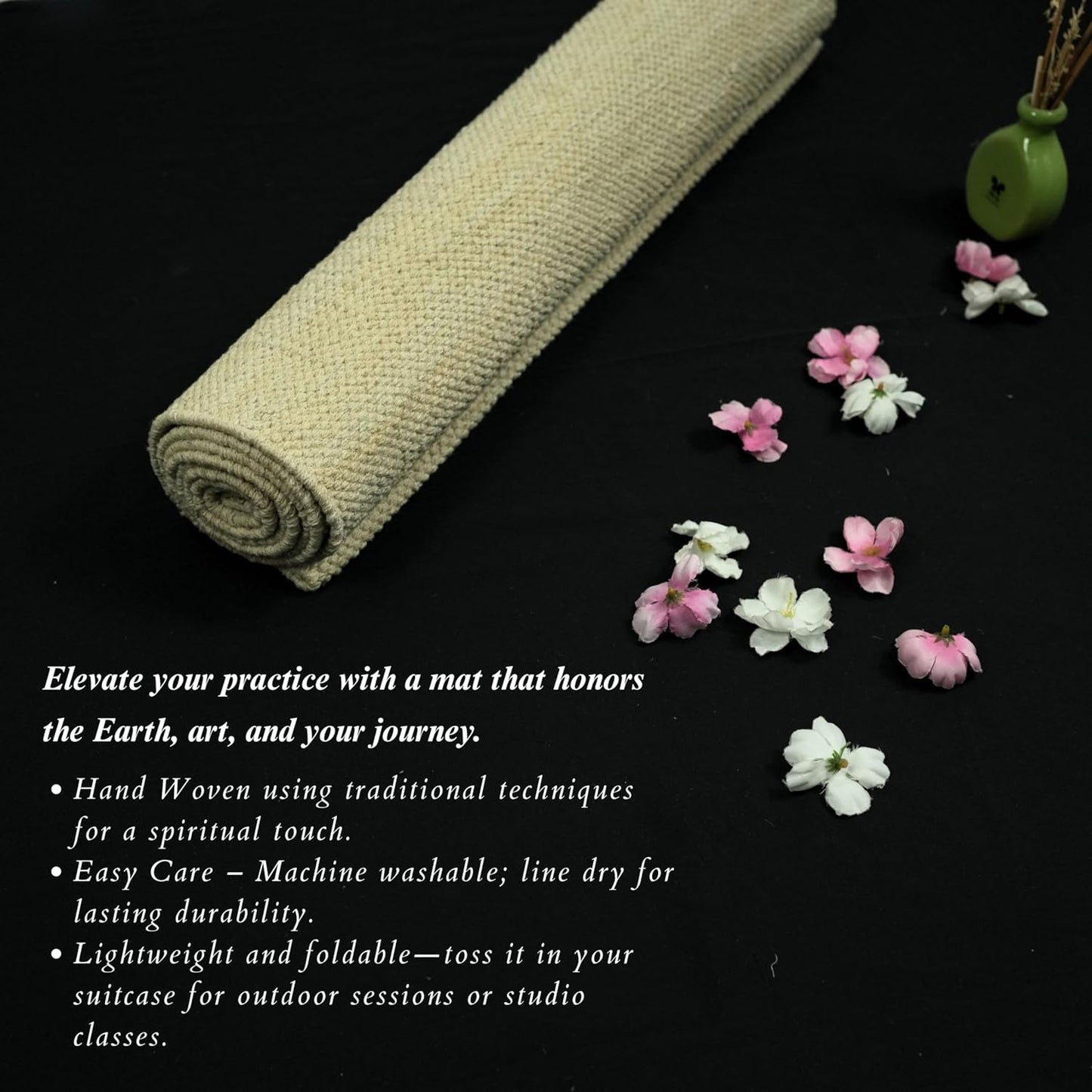 Trade Star Organic Cotton Yoga Mat Handloomed Meditation Rug Inches Perfect Size Mat Travel Mat for Indoor/Outdoor Use 72"L x 24"W Highly Absorbent Reversible Yoga Rug Tie Dye Yoga Mat for Exercise