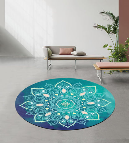 Pilates Mat Round Oversize Yoga Mat Suede Rubber Non-Slip Dia 140cm Exercise Mat Meditation Mat Workout Mat for Home Outdoor