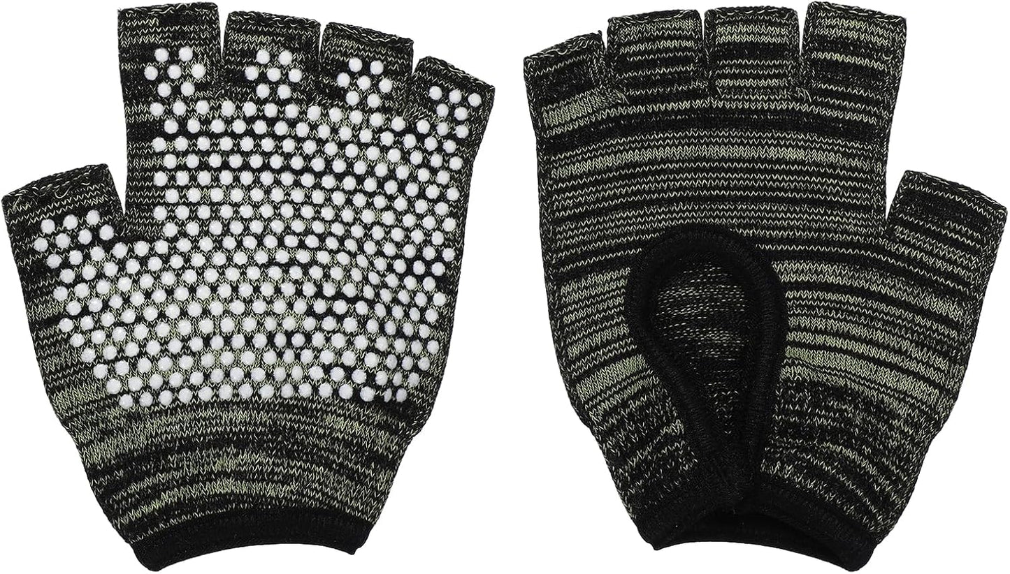 Yoga Gloves, Non Slip Fingerless Pilates Gloves Breathable Exercise Workout Mittens