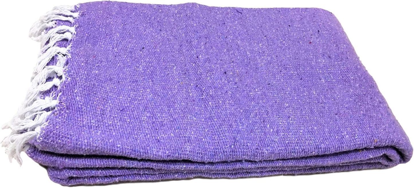 Open Road Goods Solid Color Mexican Yoga Blanket – Large Handwoven Throw for Yoga, Beach, Camping or Home – Soft and Durable Cotton Blend