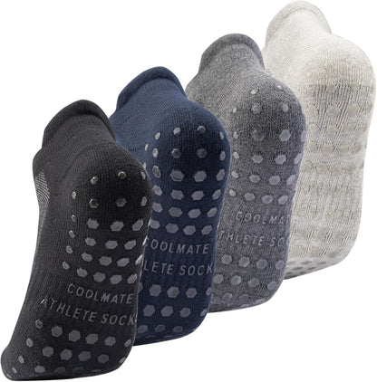COOLMATE Mens Grip Socks Men Non Slip Size 6-10-13-14, Non Slip Pilates Yoga Socks for Men with Grips, Gifts for Men
