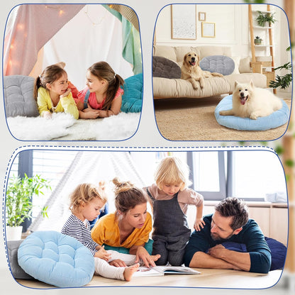 Jerify Floor Pillow Cushions Large Round Square Large Meditation Floor Pillow for Classroom Adult Meditation Picnic Party Seating Learning Daycare School(Square,Mixed Colors,4 Pcs)