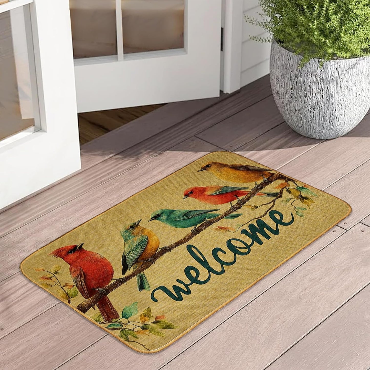 Doormat Yoga Frog Front Door Mat Indoor Outdoor Entrance,Pink Lotus Flower Door Mat Waterproof Low Profile All-Season,Easy Clean Patio Porch Entryway Floor Rug 17x29 Inch