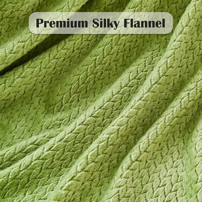 NEWCOSPLAY Super Soft Throw Blanket Light Purple Premium Silky Flannel Fleece Leaves Pattern Lightweight Bed Blanket All Season Use (Light Purple, Throw(50"x60")) - Colors B
