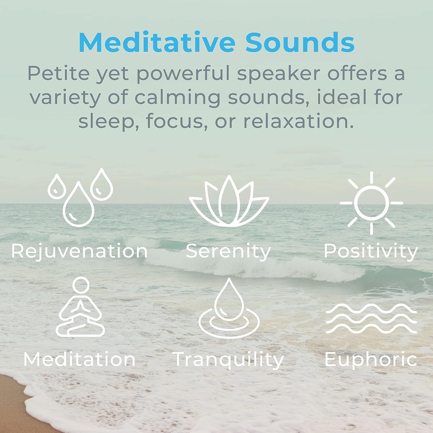Pure Enrichment Wave Mini Zen Soothing Sound Machine - Portable Sound Machine for Yoga Studios, Travel & Sleep - 6 Relaxing Sounds, Optional Timer & Rechargeable Lithium Battery (Tranquil Green)