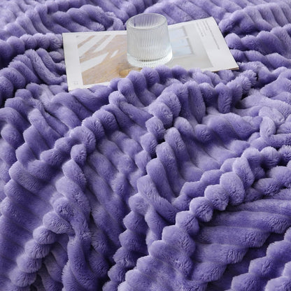 Khaki Throw Blanket for Couch Sofa 50x60 inches Striped Fleece Blankets Room Home Decor Lightweight Plush Soft Cozy Gifts for Women Mom Girls