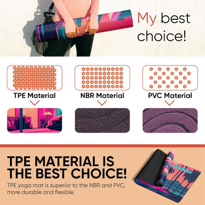 Custom Yoga Mat | Ships Next Day | Customize | Workout Mat for Men and Women | Non Slip Rubber Exercise Mat | 4mm Thick Gym Mat for Meditation, Pilates, Yoga, Gym