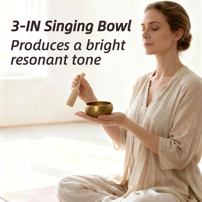 Healing Tuning Forks Set 136.10, 256, 384, 128 Hz Healing Instrument, Sound Therapy Devices with Singing Bowl for Chakra Solfeggio Essential Yoga Meditation Accessories, Healing Gifts for Women Men