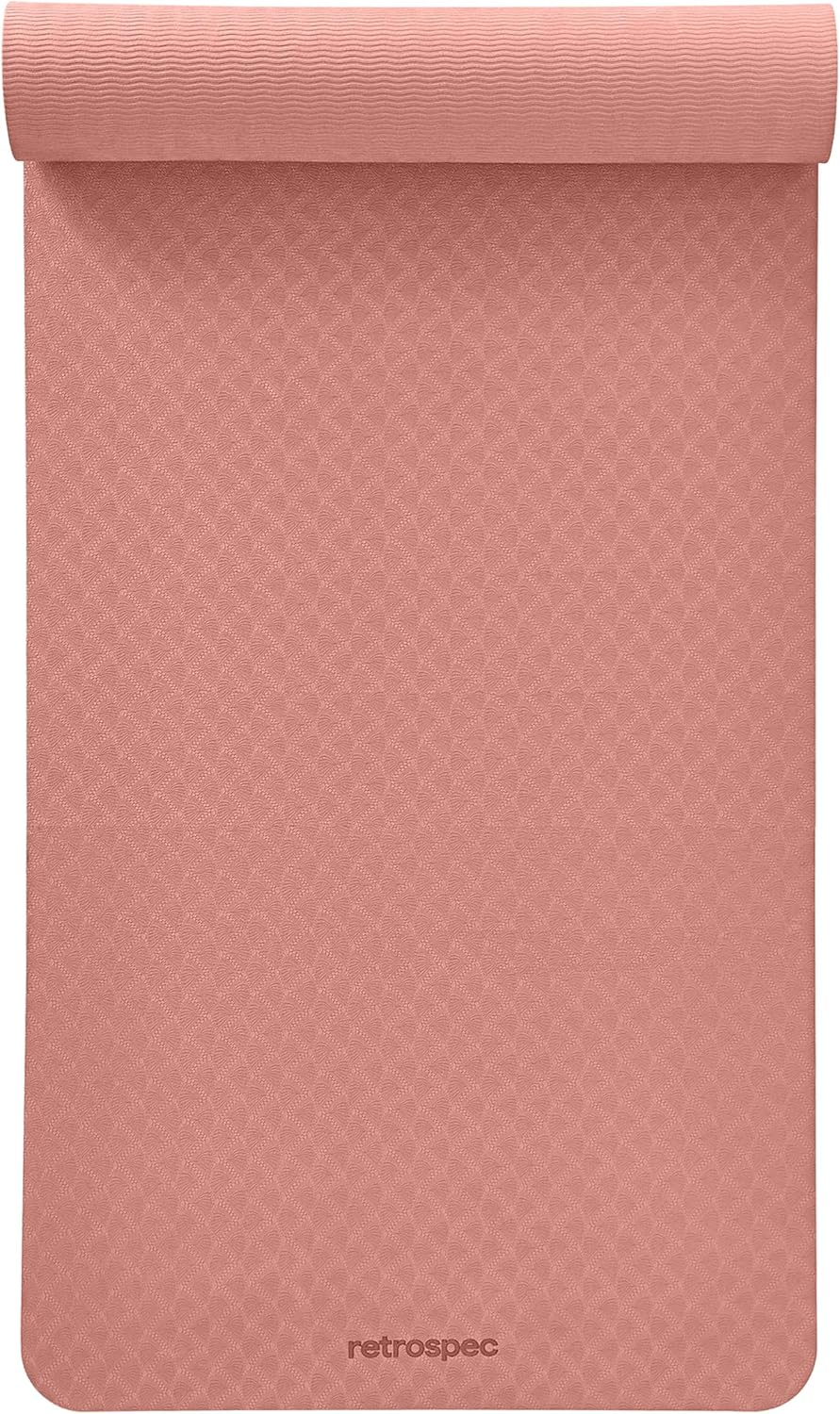 Retrospec Zuma Yoga Mat | 1/2 Inch Thick Non Slip Workout Mat | TPE Exercise Mat for Yoga, Pilates & Stretching | 72x24in