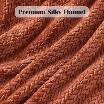 NEWCOSPLAY Super Soft Throw Blanket Light Purple Premium Silky Flannel Fleece Leaves Pattern Lightweight Bed Blanket All Season Use (Light Purple, Throw(50"x60")) - Colors B