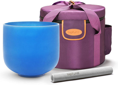 TOPFUND Pink Purple F Note Crystal Singing Bowl Heart Chakra 8 inch with Suede Mallet