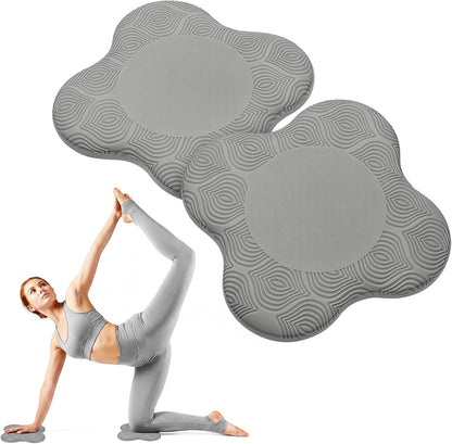 Yoga Knee Pads Set of 2 – Extra Soft Non-Slip Yoga Knee Pad Cushion for Knees Elbows Wrists – Pilates & Workout Knee Pads for Floor Exercises, Kneeling, Stretching, Fitness, Gray