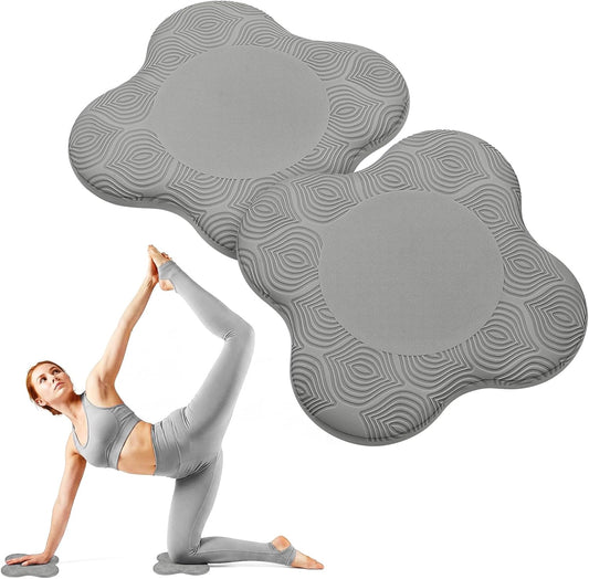 Yoga Knee Pads Set of 2 – Extra Soft Non-Slip Yoga Knee Pad Cushion for Knees Elbows Wrists – Pilates & Workout Knee Pads for Floor Exercises, Kneeling, Stretching, Fitness, Gray