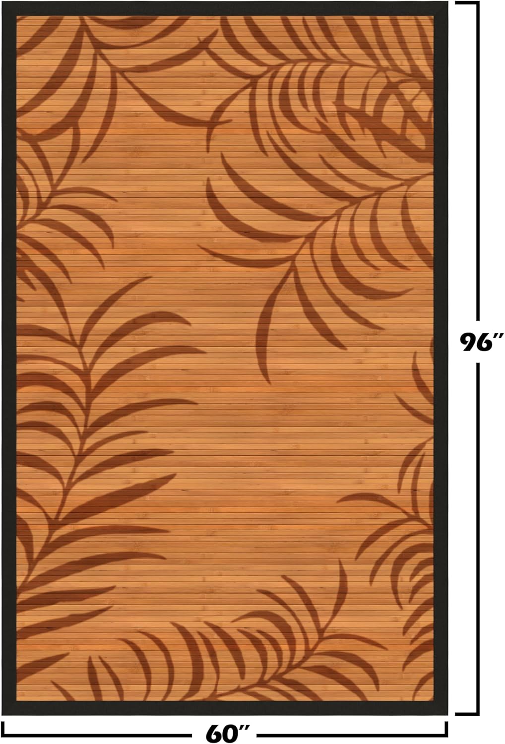 Red Lantern Bamboo Rug - Little Leaf - 4' x 6'