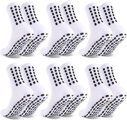 Barrlves 6 Pairs Grip Soccer Socks Colorful Non Slip Sports Football Basketball Hospital Yoga Socks for Men Women