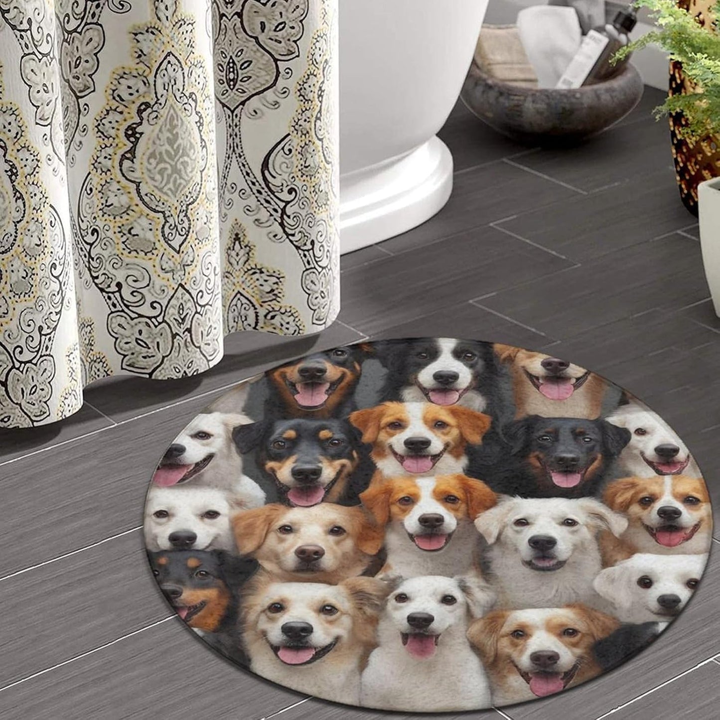Soft Round Yoga Carpet, Office Chair Decor Round Mat for Carpet and Hardwood Floors Purple Butterfly