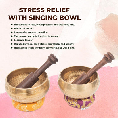 Tibetan Singing Bowl Set - Authentic Cuencos Tibetanos for Sound Healing, Meditation & Chakra Balancing - Includes Cushion, Mallet-Unique Spiritual Gifts for Women and Men (7 Chakra Hand Hammered Set)