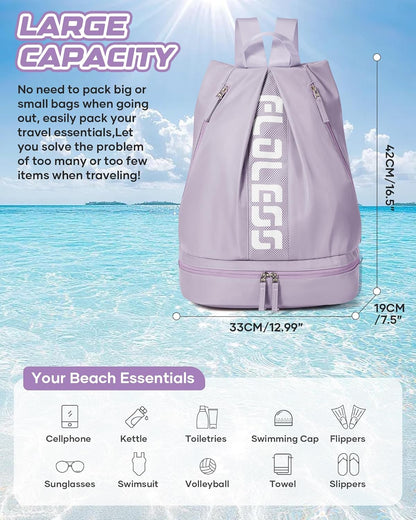 Gym Backpack for Women Men,Cheer bag,Lightweight Gym Bag with Shoe Compartment, Waterproof Sports Backpack with Wet Pocket, Black