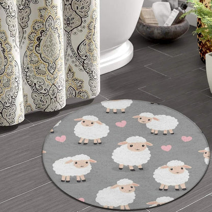 Large Home Decor Mat, Soft Round Yoga Carpet, Non Slip Machine Washable Home Office Circle Rug Gothic Witchy Sun Moon Mushroom Moth