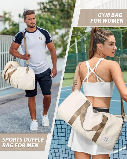 Gym Bag Womens Mens with Shoes Compartment and Wet Pocket Travel Duffel Bag for Women for Plane Sport Gym Tote Bags Swimming Yoga Waterproof Weekend Overnight Carry on Bag Hospital Holdalls - Colors C