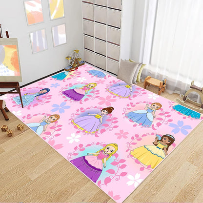 Black Girl Area Rug for Bedroom African Black Girls Floor Rugs for Living Room Playroom Cartoon Art Home Decor Soft Yoga Mats for Women Afro Purple 47" x 31" (2.7 x 3 Feet)