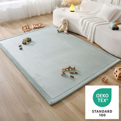 Hakuna Matte CloudSoft Mat for Floor 60" x 80" Beige – Coral Velvet Memory Foam Rug – Non-Slip, Water-Resistant