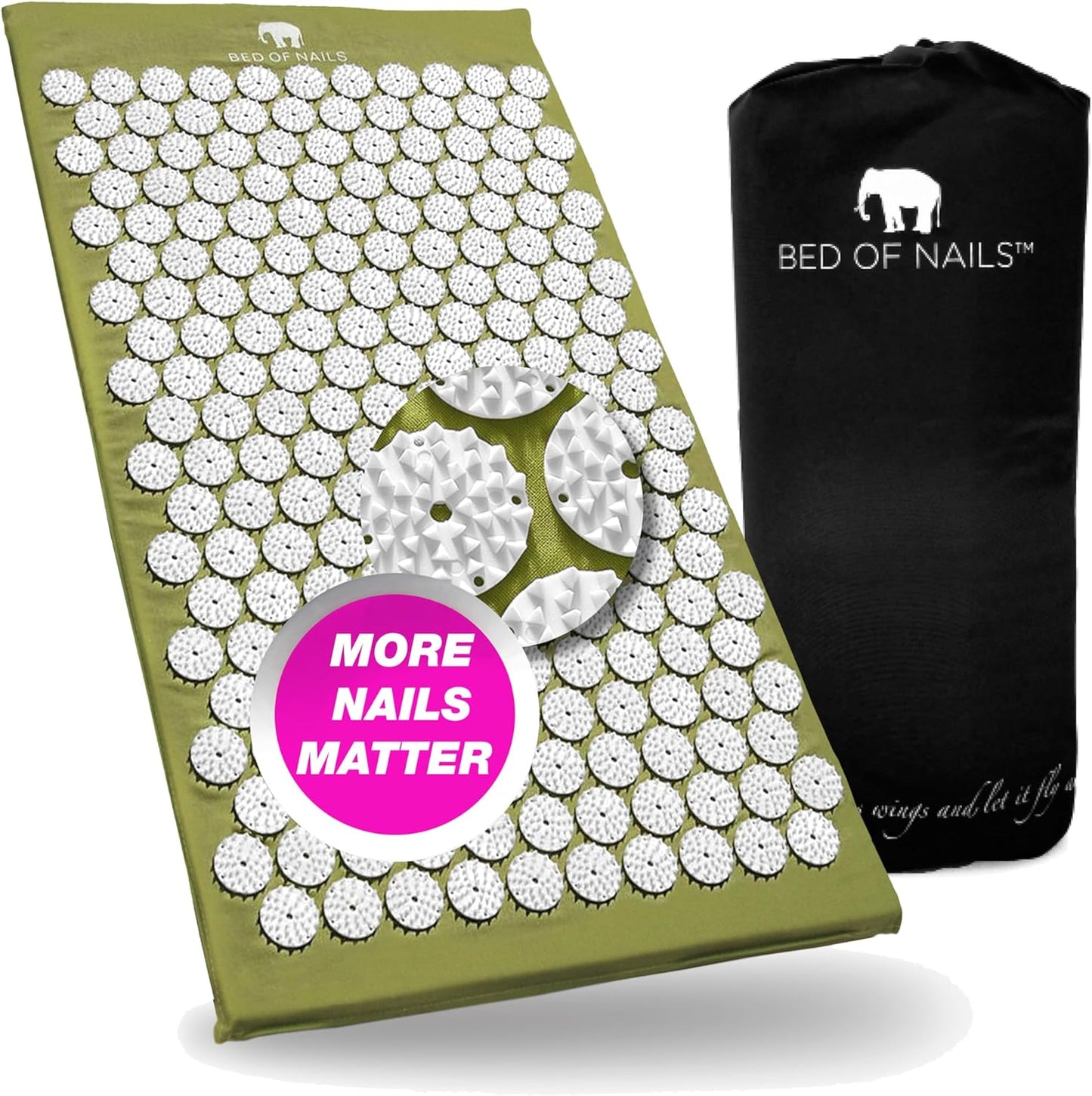Bed of Nails Acupressure Pillow – Original Bon Acupressure Design with 2142 Precision Nails, 15 x 6 x 4", Black