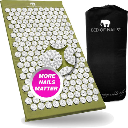 Bed of Nails Acupressure Pillow – Original Bon Acupressure Design with 2142 Precision Nails, 15 x 6 x 4", Black